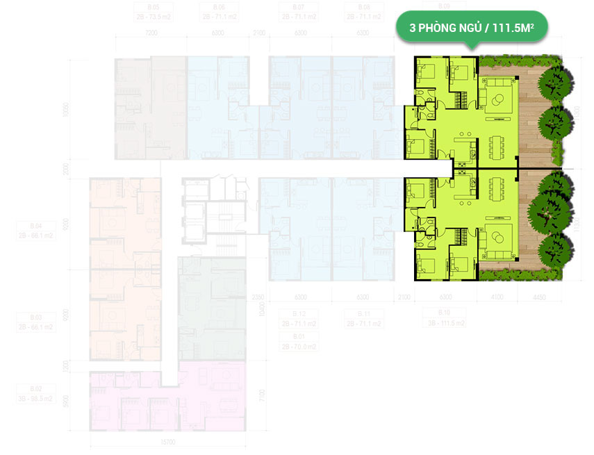 Mặt bằng căn hộ