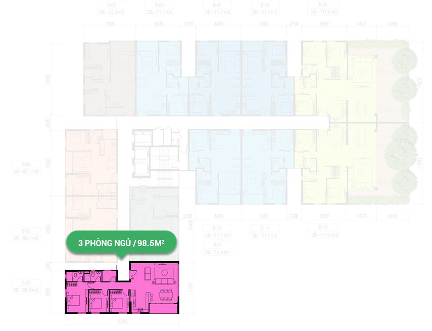 Mặt bằng căn hộ