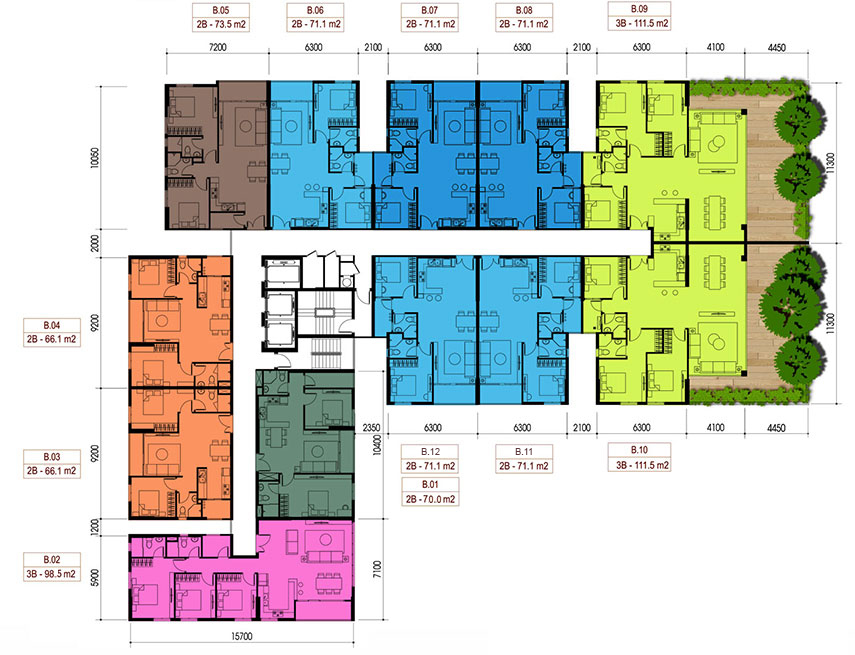 Mặt bằng căn hộ