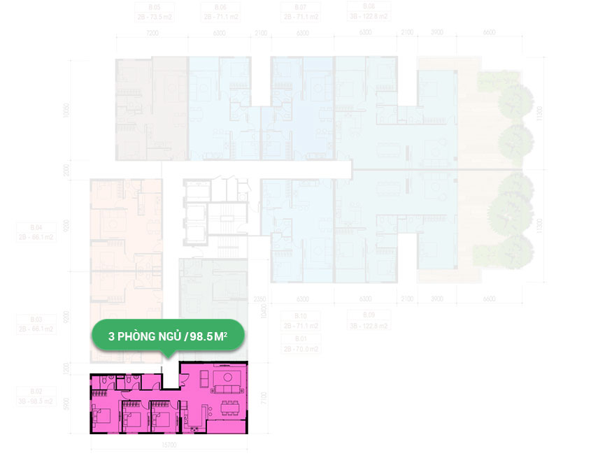 Mặt bằng căn hộ