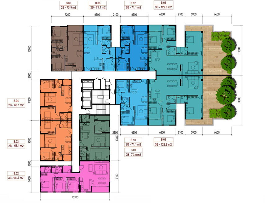 Mặt bằng căn hộ