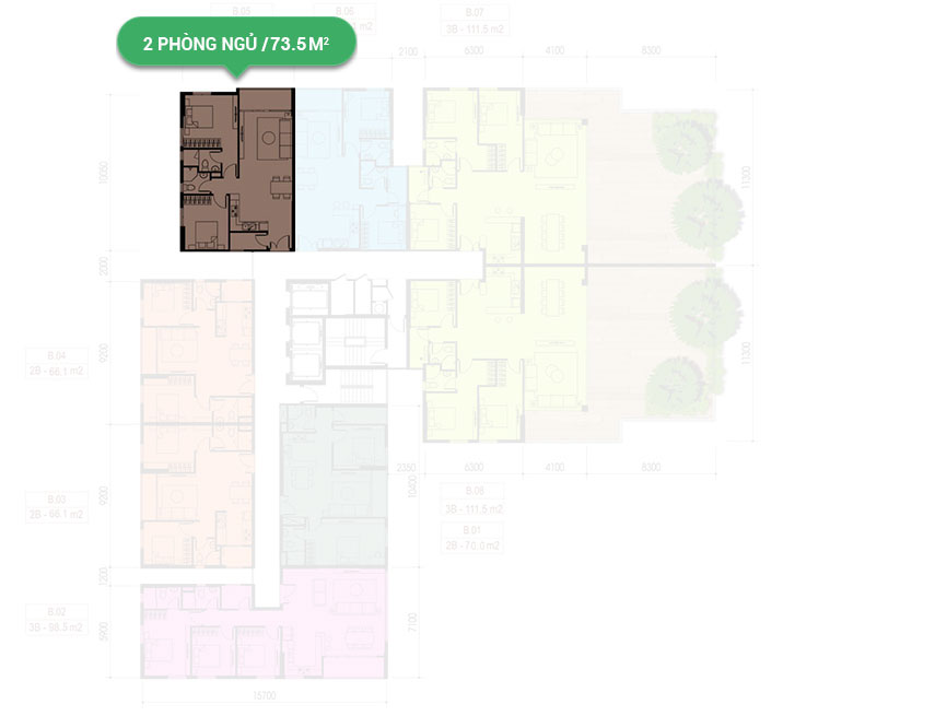 Mặt bằng căn hộ