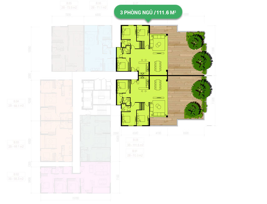 Mặt bằng căn hộ