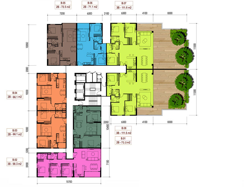 Mặt bằng căn hộ